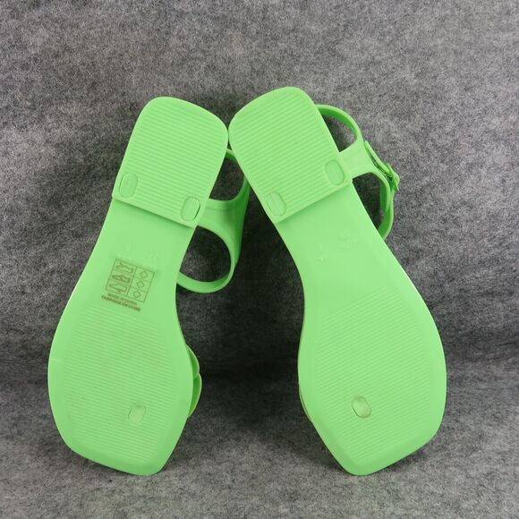 Jeffrey Campbell Shoes Womens 6 Sandal Jelly Flat Flower Thong Ankle Strap Green - Picture 12 of 15
